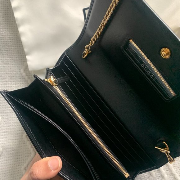 GUCCI Black 'Gucci 1955' Horsebit Chain Wallet Bag - Picture 5 of 7